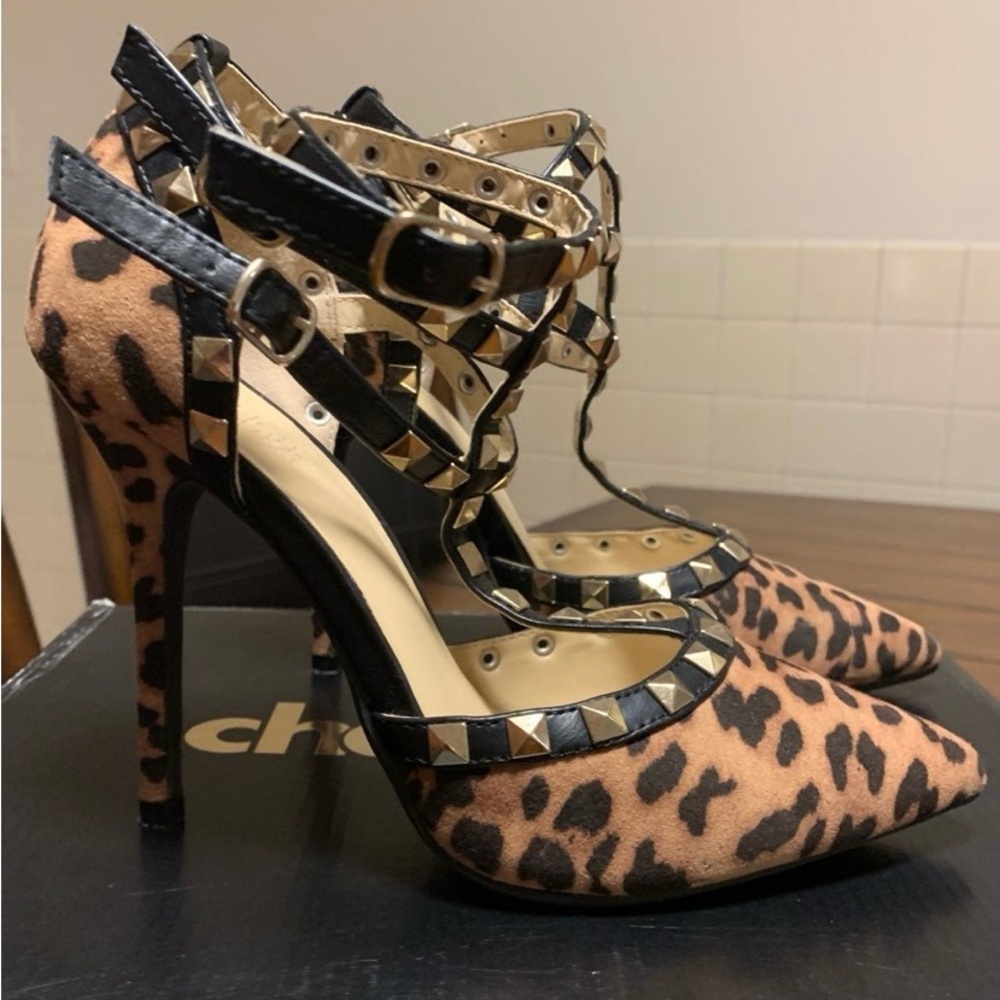 Leopard print high heels